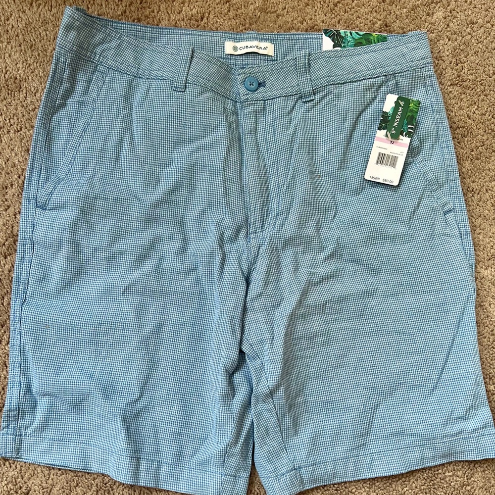 Cubavera Blue Flat Front Shorts